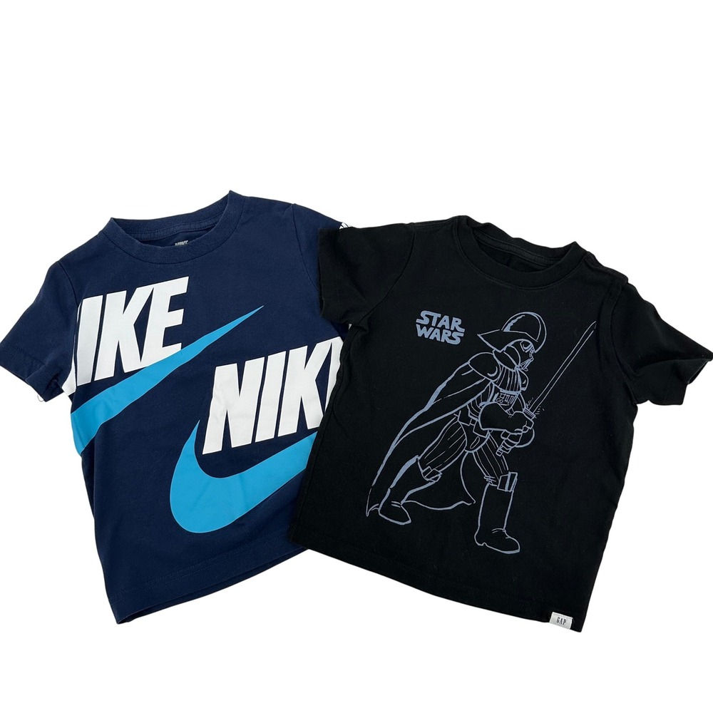 Lot Kids Nike Navy Blue Graphic T-Shirt Black Star Wars Darth Vader T-Shirt 3T